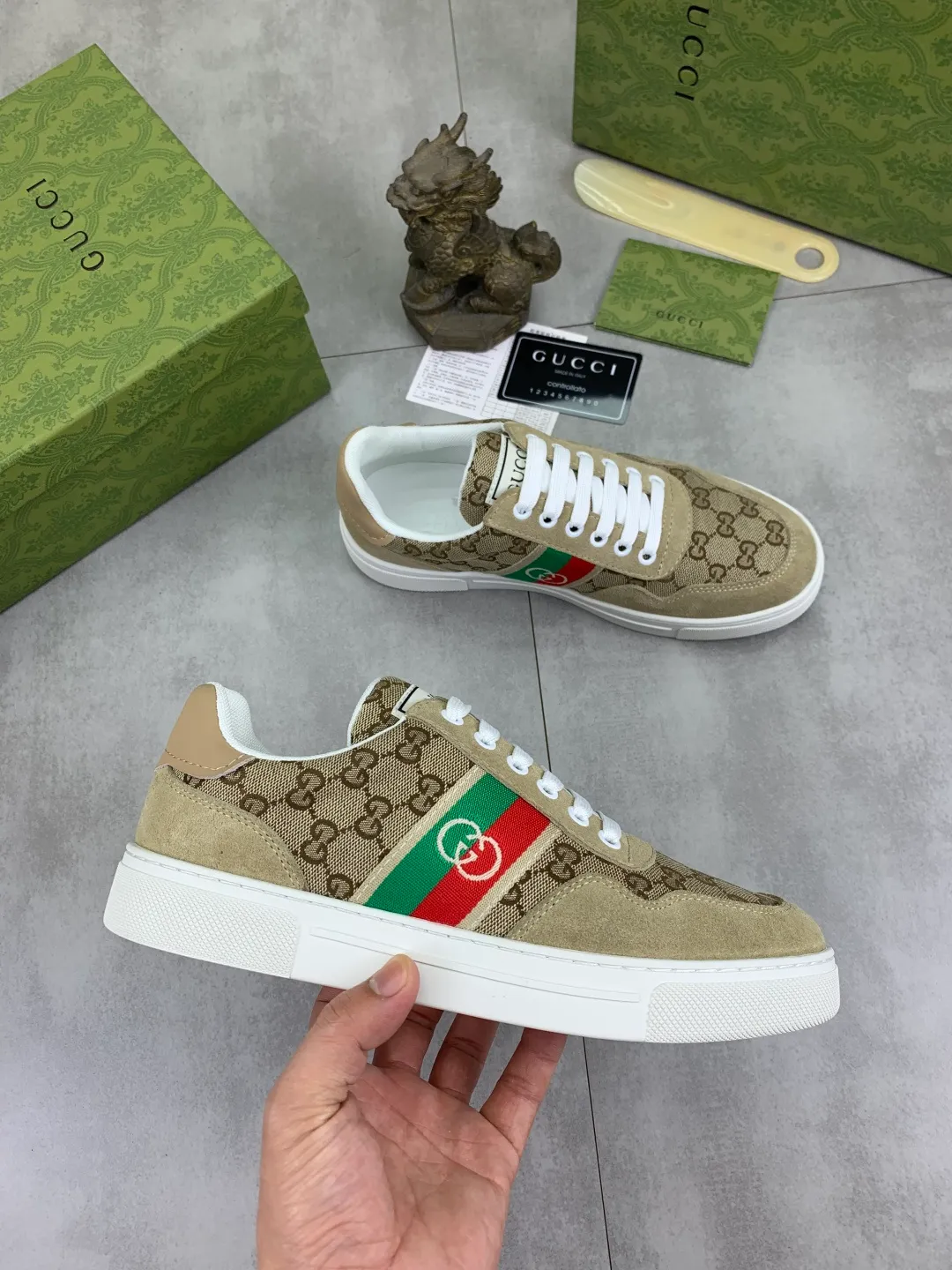 Men's men's shoes 💰P440💰 [New model] (GUCCI) official website's latest 🎁🎁casual and fashionable men's shoes 👟, hot style 💥 style is simple and elegant, exclusive for trendy men. Unique official website's latest brand double G elements Original 👑Gucci decoration, fashionable and generous, the fabric is original frosted calfskin✅Fully imported first-layer pigskin lining, the official website specifies wear-resistant, lightweight original rubber casual outsole, the classic model is taken in real life🎬38-44 3️⃣ colors available